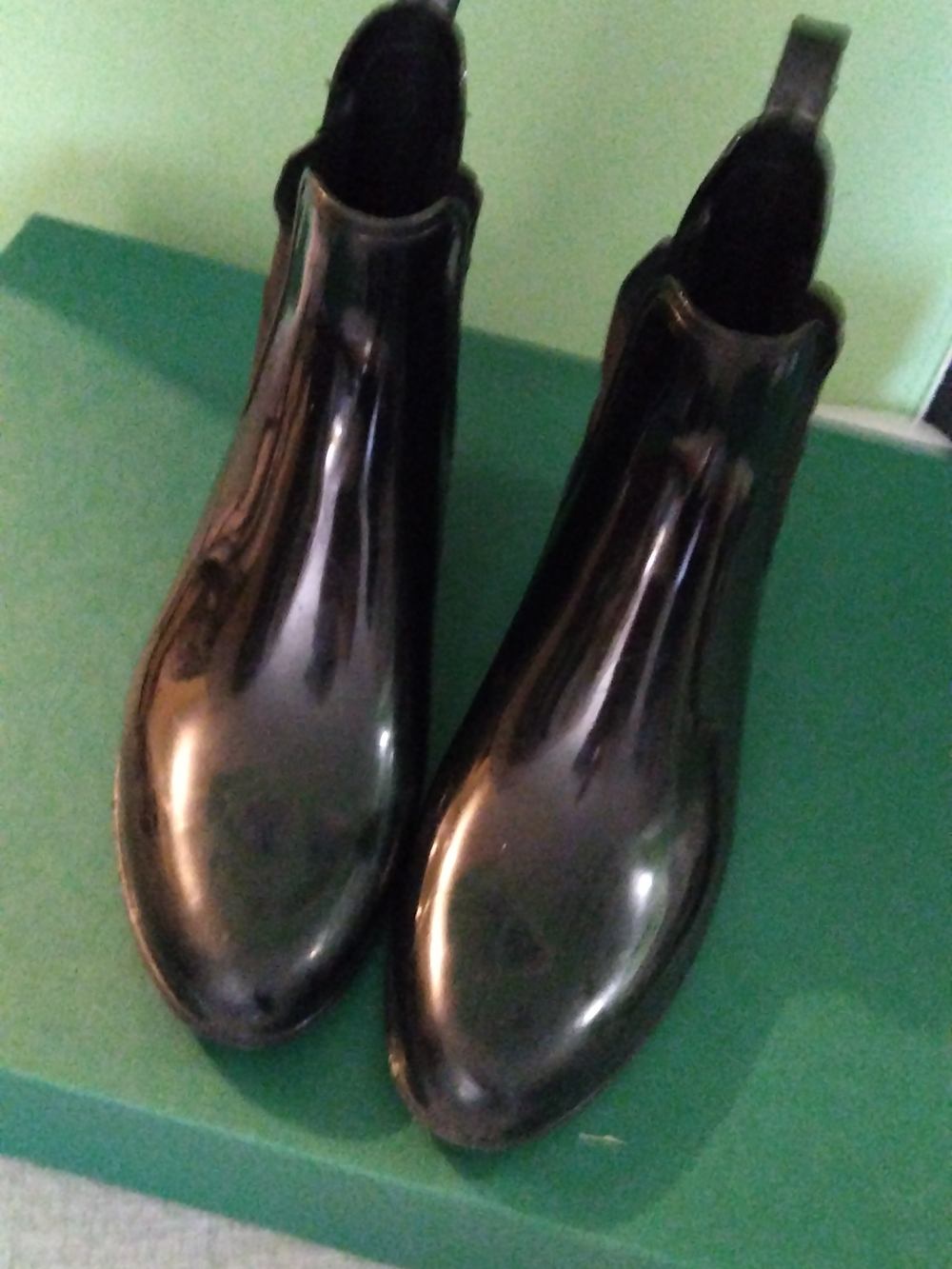 Women's Black Gloss London Fog Rain 🌧️ ☔ Boots